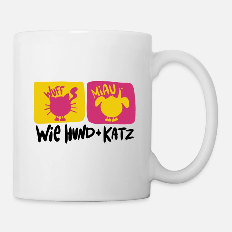 Hund und Katze Liebe - Tasse - Weiß