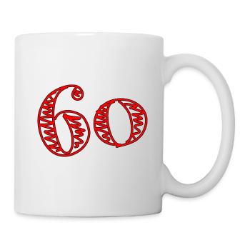 60. 60 ANS. 60e ANNIVERSAIRE. ANNIVERSAIRE 60 ANS. - Mug blanc - blanc - Droite