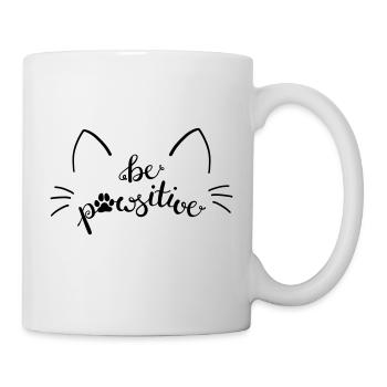 Cat be pawsitive - Mug - white - Right