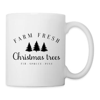 Festlicher Weihnachtspullover mit Weihnachtsbaum - Tasse - Weiß - Rechts