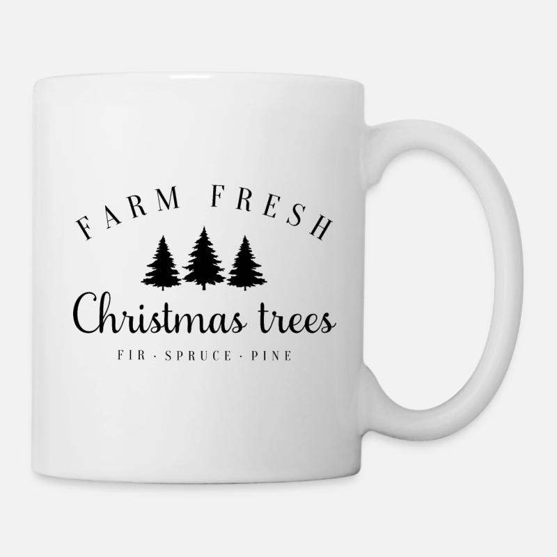 Festlicher Weihnachtspullover mit Weihnachtsbaum - Tasse - Weiß