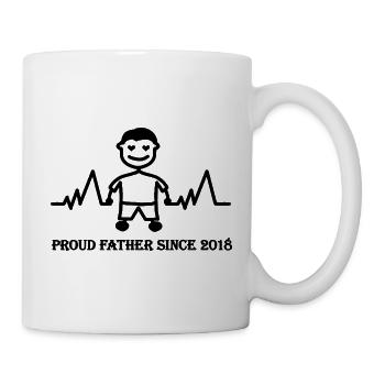 Stolzer Vater seit 2018 eines Jungen - Tasse - Weiß - Rechts