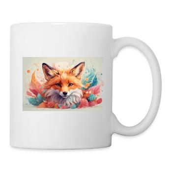 süßer Fuchs im pastell Rosenmeer - Tasse - Weiß - Rechts