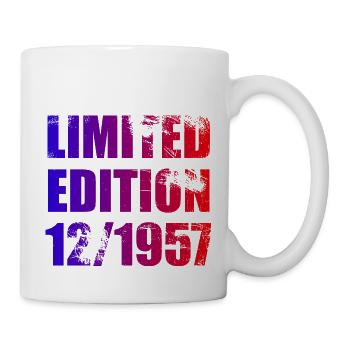 66e anniversaire Édition limitée 12/1957 - Mug blanc - blanc - Droite