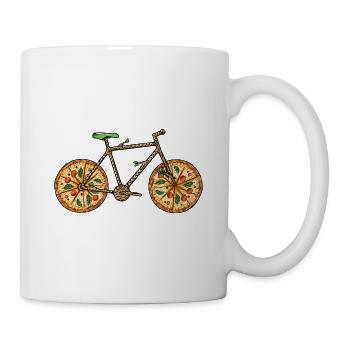 Pizza Pun With Bicycle Art For Pizza Lover Cyclist - Mug - white - Right
