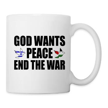 God wants peace for israel free palestine - Mug blanc - blanc - Droite