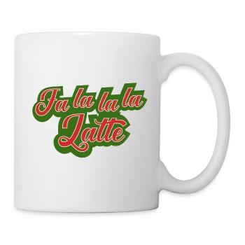 Christmas Coffee Fa la la la Latte Saying Funny - Mug - white - Right
