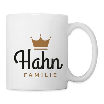 Hahn-Familie - Tasse - Weiß - Rechts