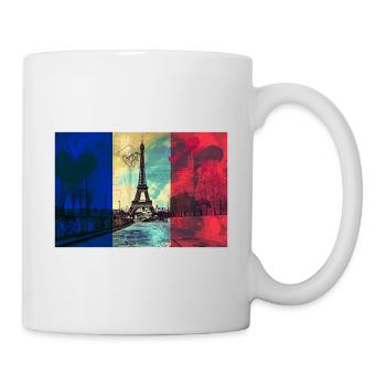 Paris Skyline Tour Eiffel France Drapeau Drapeau - Mug blanc - blanc - Droite
