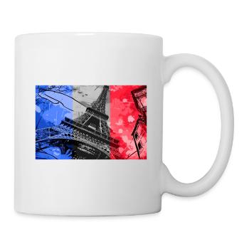 Paris Skyline Tour Eiffel France Drapeau Drapeau - Mug blanc - blanc - Droite
