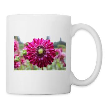 Dahlia Red Violet Blossom ,Flower - Mug - white - Right