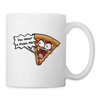 Angry Pizza Slice Shouting - You Want a Pizza Me - Mug - white - Right