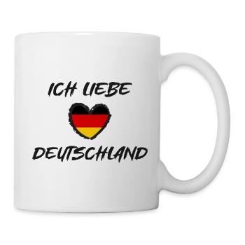 Ich liebe Deutschland Herz Flagge - Tasse - Weiß - Rechts