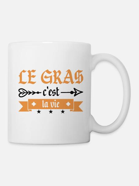 Fett ist Leben - Tasse - Weiß