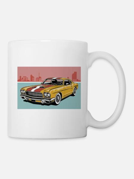 Retro muscle car 2 - Tasse - Weiß