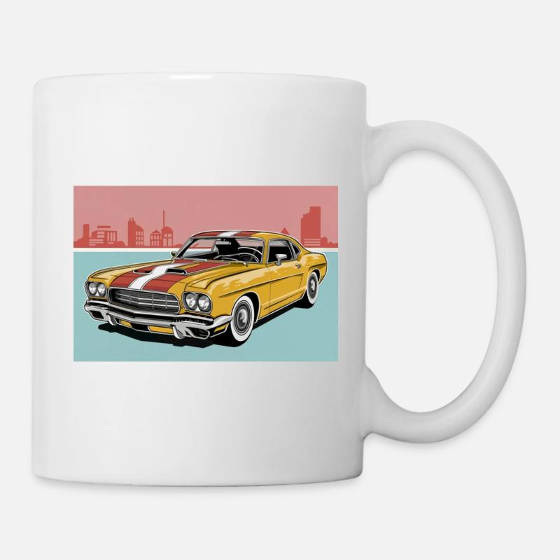 Retro muscle car 2 - Tasse - Weiß