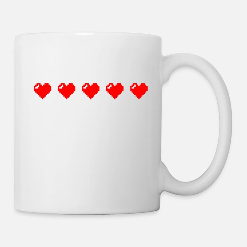 Cinq coeurs five hearts cinco corazones red rouge - Mug blanc - blanc