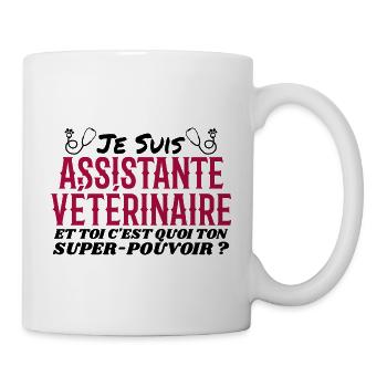 Assistante | Véto | Cadeau | Super Pouvoir - Mug blanc - blanc - Droite