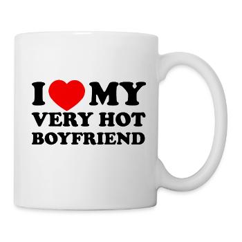 J’aime ma chemise de petit ami chaud - Mug blanc - blanc - Droite