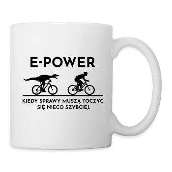 Welociraptor ściga e-rowerzystę - Tasse - Weiß - Rechts