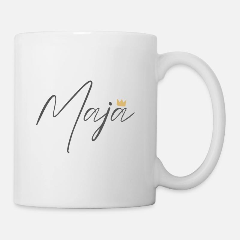 Princess Maja Crown Hemd – Name mit Buchstabe M - Tasse - Weiß