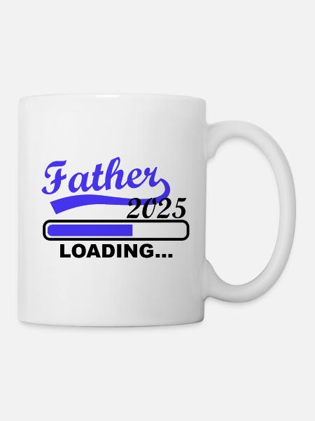 Vater 2025 loading, Ich werde 2025 Papa - Tasse - Weiß