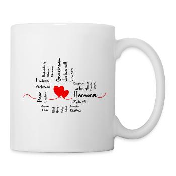 Hochzeit Wortnetz Paar - Tasse - Weiß - Rechts
