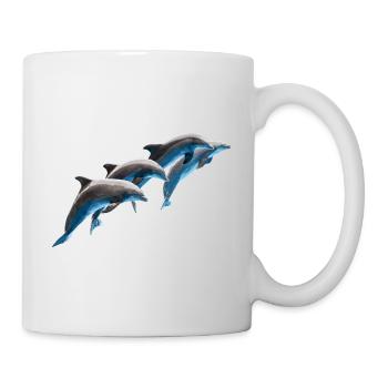 Dauphins Saut de Groupe, Naturel - Mug blanc - blanc - Droite