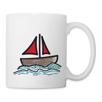 Ship, Sailing, Boat - Mug - white - Right