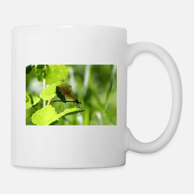 Weibliche Calopterix-Mönchsjungfer - Tasse - Weiß