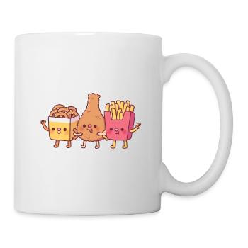 Cute Fried Food Onion Rings Fried Chicken Fries - Mug - white - Right
