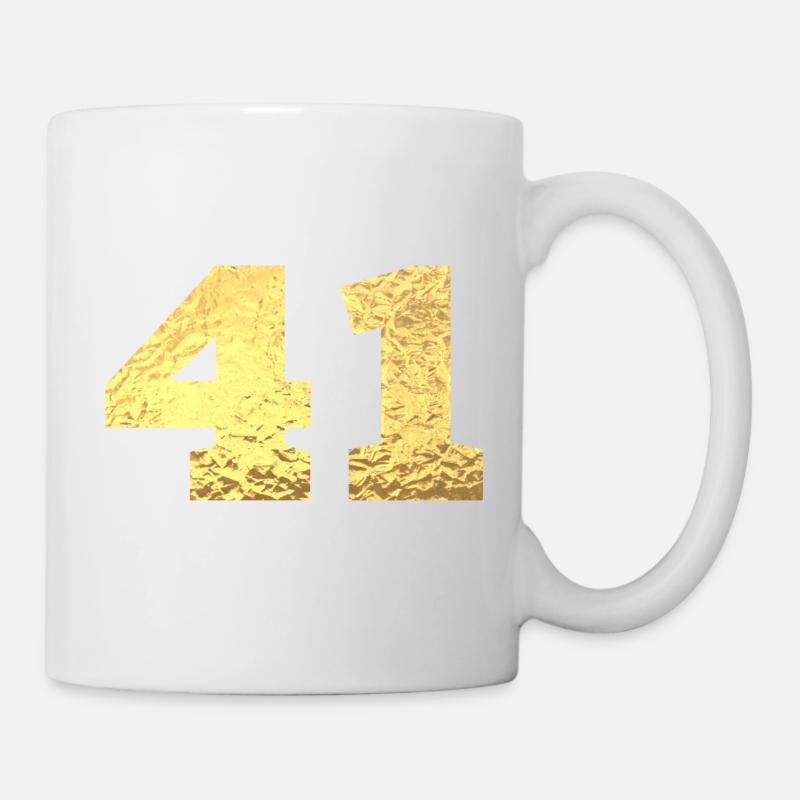 Numéro 41 paillettes doré - 41e anniversaire - Mug blanc - blanc