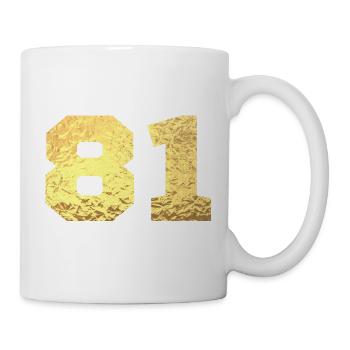 Number 81 Gold Glitter - 81st Anniversary - Mug - white - Right