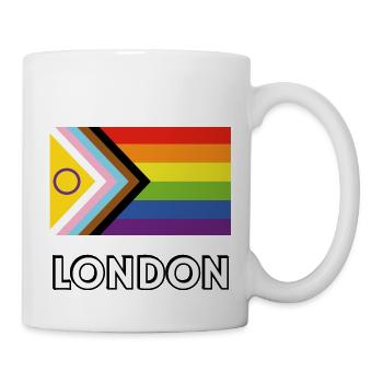 Inklusive Pride-Fortschrittsflagge London - Tasse - Weiß - Rechts