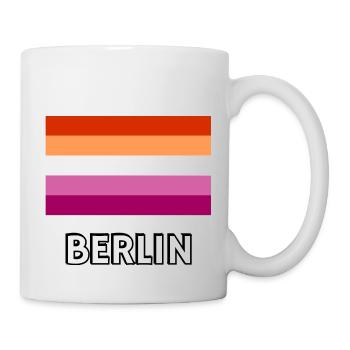 Lesbische Pride-Flagge Berlin - Tasse - Weiß - Rechts