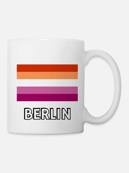 Lesbische Pride-Flagge Berlin - Tasse - Weiß
