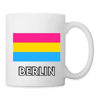 Pan Pride Flagge Berlin - Tasse - Weiß - Rechts