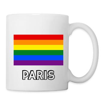 Pride Flagge Paris Schwul Regenbogen LGBTQ Queer Lesbe - Tasse - Weiß - Rechts