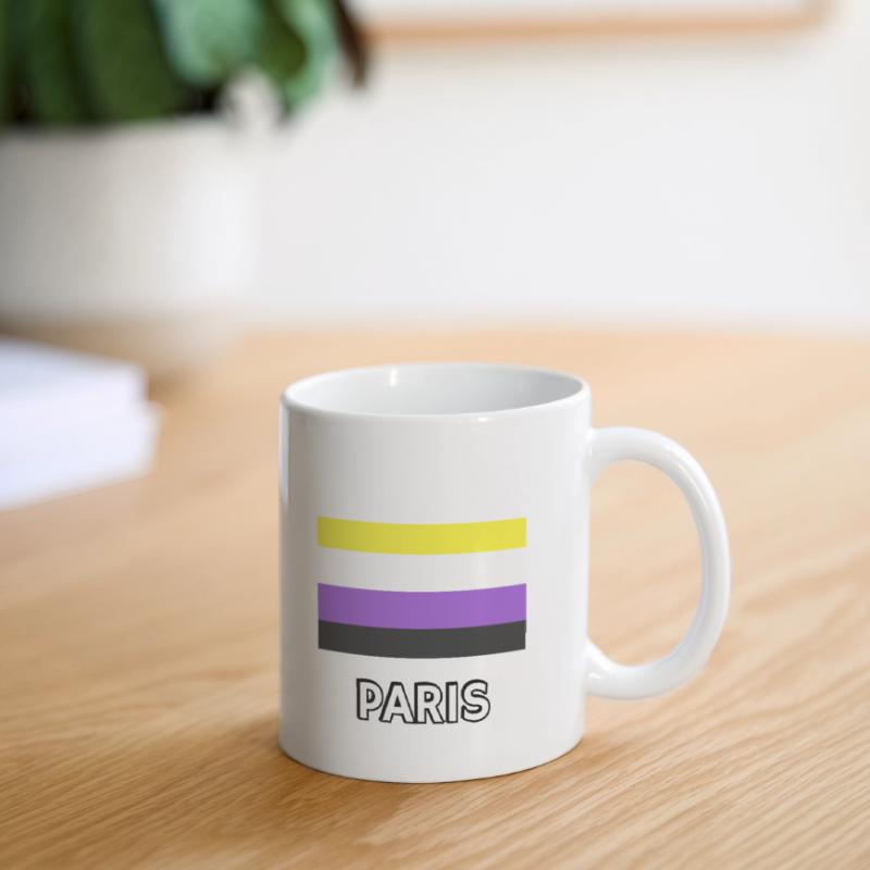 Non binary Pride Flag Paris Mug