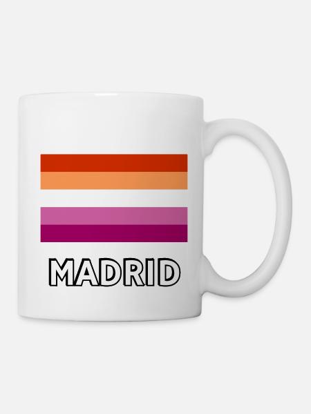 Lesbian Pride Flagge Madrid - Tasse - Weiß