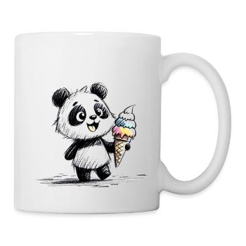 Panda mit Eis - Tasse - Weiß - Rechts