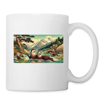 Laughing otters - Mug - white - Right