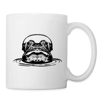 Grenouille avec casque / tête hors de l’eau - Mug blanc - blanc - Droite