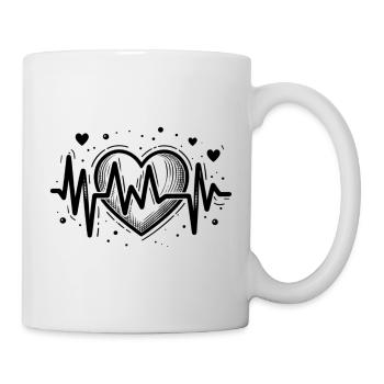 battement de cœur - Mug blanc - blanc - Droite