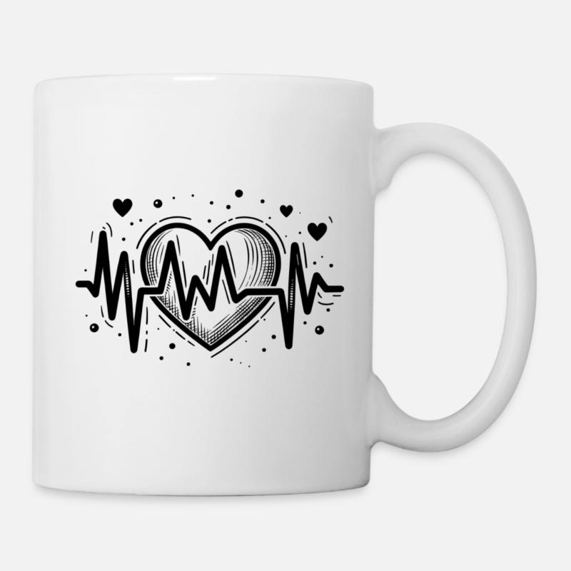 Herzschlag - Tasse - Weiß