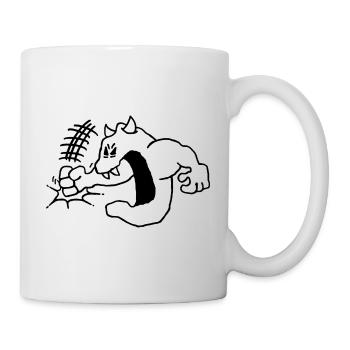 Brutzo haut auf die Pauke (04 SW) - Tasse - Weiß - Rechts