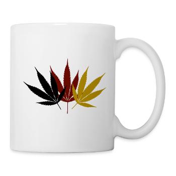 Cannabis Noir Rouge Or - Mug blanc - blanc - Droite