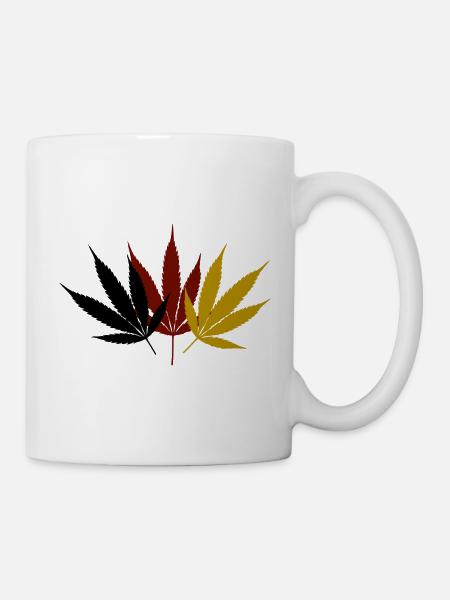 Cannabis Schwarz Rot Gold - Tasse - Weiß