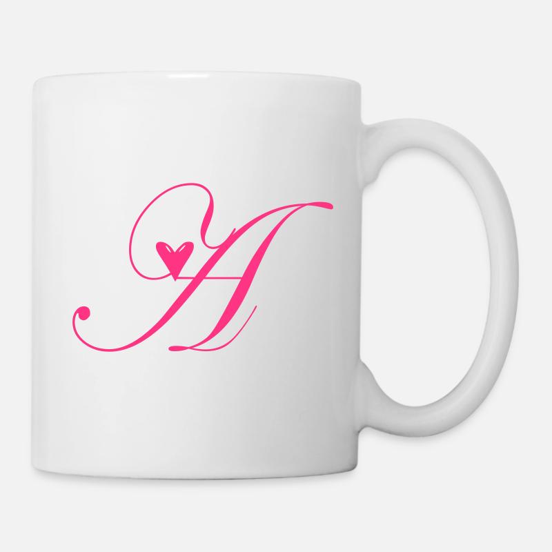 Monogramme Une Vigne Cœur - Mug blanc - blanc