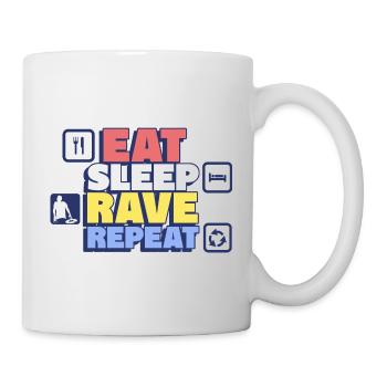 Mangez, dormez, rave Répétez la vie de fête - Mug blanc - blanc - Droite